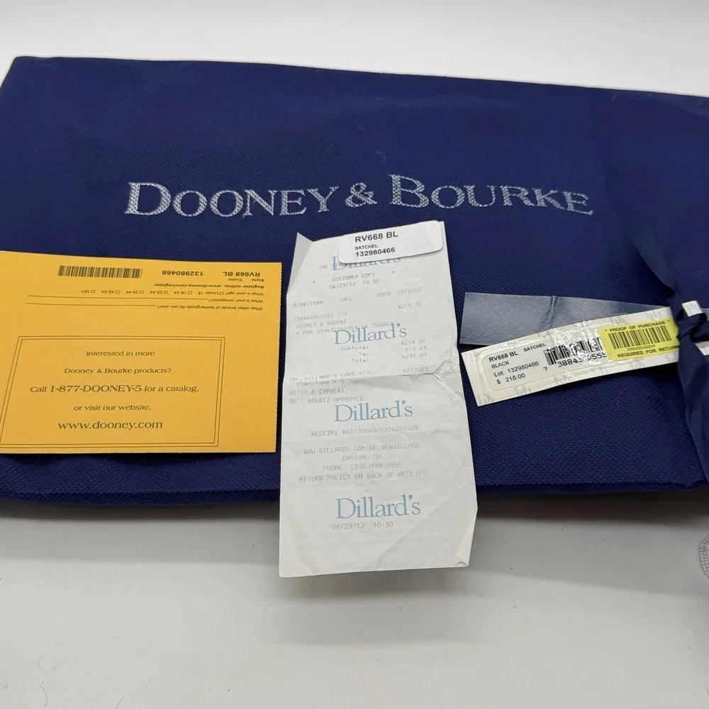 Dooney & Bourke Retro‎ Grafica Satchel Purse Bag Rainbow Zipper Black Dust Bag